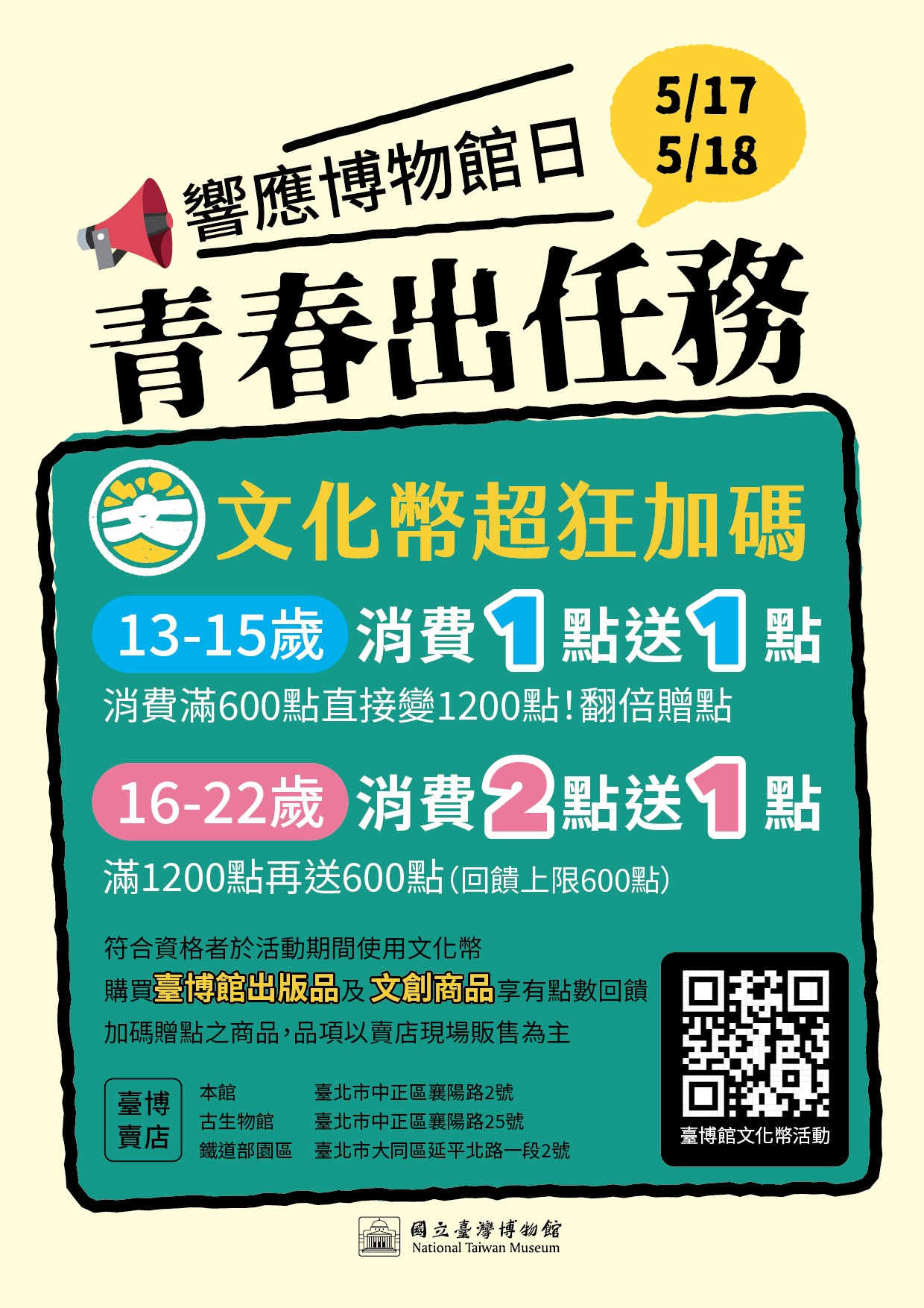 【博物館青春出任務】114年博物館日文化幣特別活動